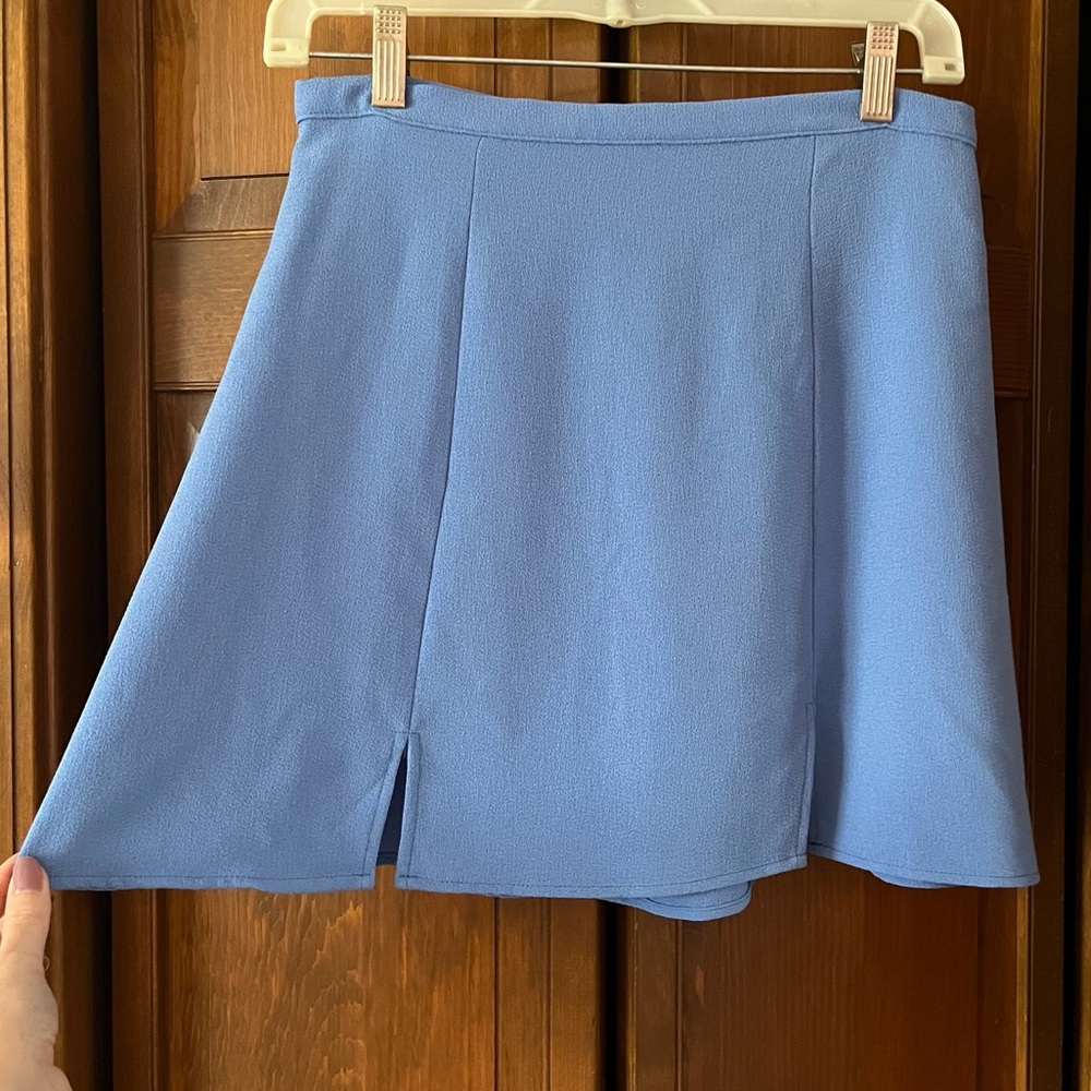 American Apparel Split Hem Mini Skirt - Periwinkle - Small